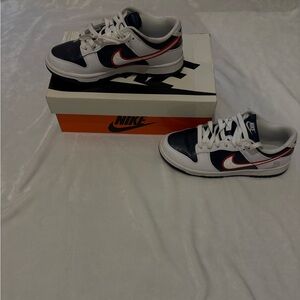 Nike dunk low red white and blue